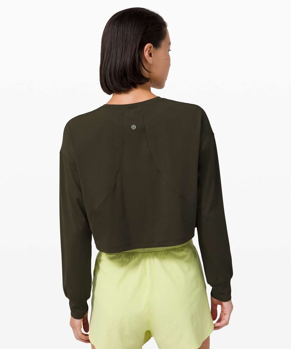 Lululemon Muscle Love Long Sleeve Crop Top Women’s Green Size 10